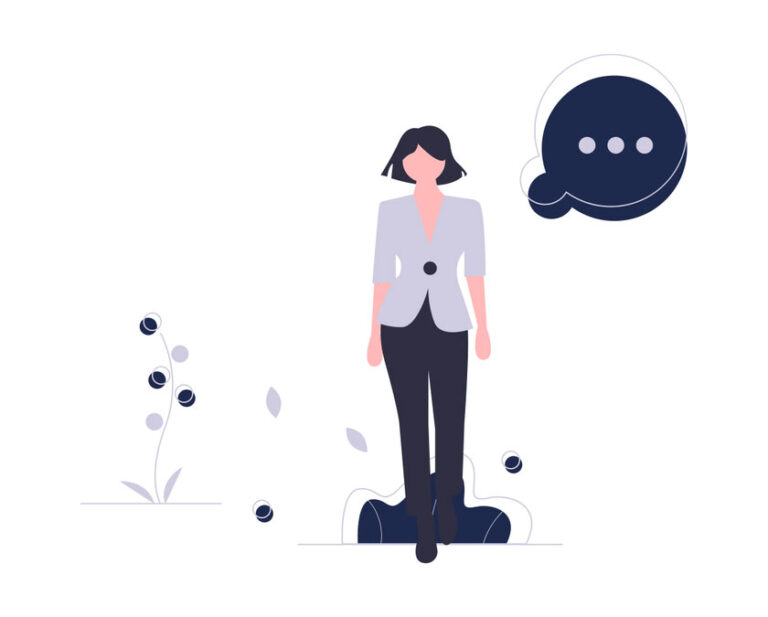 Smart dressed woman talking and walking